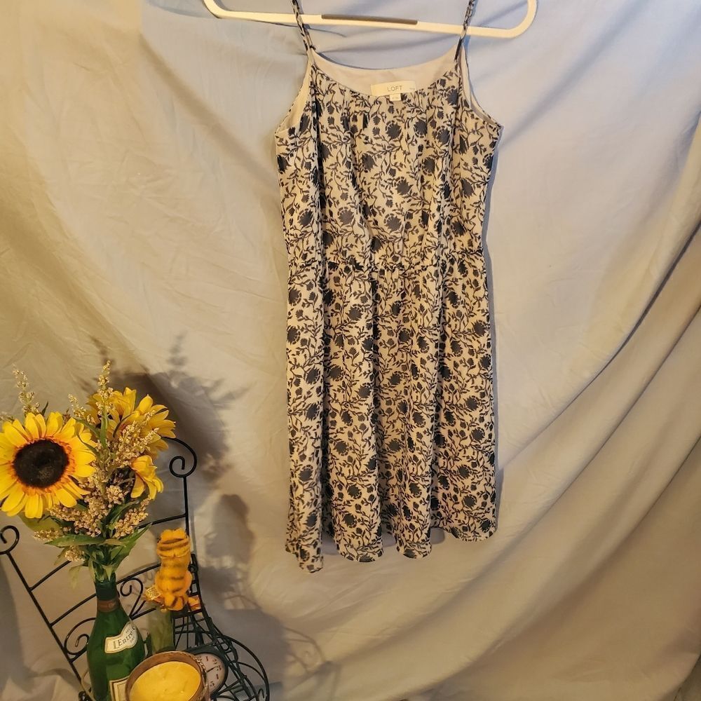 Loft Spaghetti Strap Petite Casual Dress Lined
